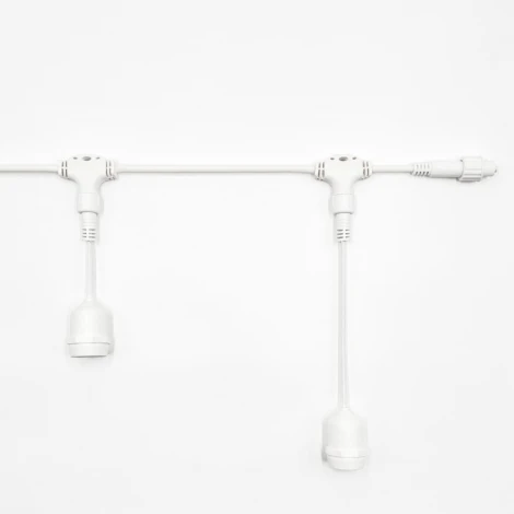 Белт-Лайт UNIBELT 10м, Провод Белый Каучук, Шаг 100 см, 10 Подвесных Патронов, IP65