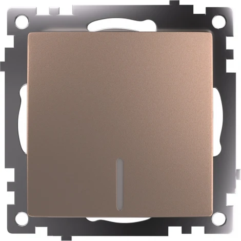 Выключатель одноклавишный с подсветкой (шампань) Stekker Катрин 39591