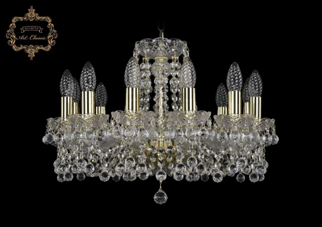 Подвесная люстра Art Classic 11.26 11.26.12.165.Gd.B (220V, хрусталь, на цепи, подсвечник, свеча)