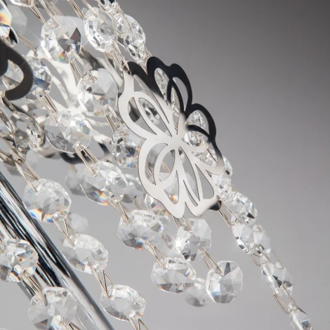 Интерьерная настольная лампа Eurosvet Flower 01035/2 хром/прозрачный хрусталь Strotskis