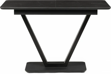 Керамический стол Woodville Бугун 120(160)х80х77 черный мрамор / черный арт.588018