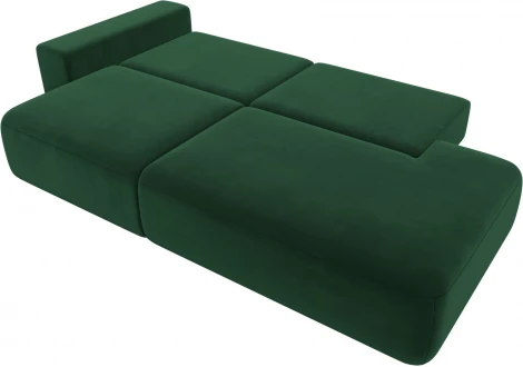 Диван прямой Лига-036 НПБ Модерн подлокотник слева (Зеленый/Велюр) Лига Диванов арт.121342L