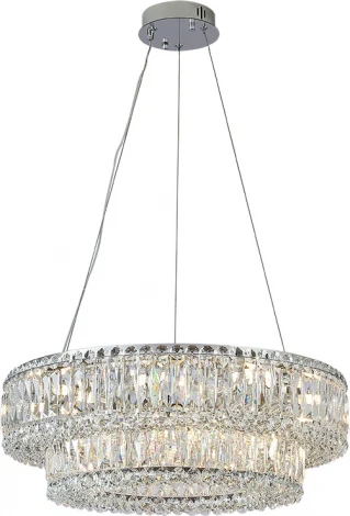 Подвесной светильник хрустальный Newport 8450 8450+18/S chrome (220V, на тросе)