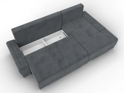 Диван угловой Лига-119 угол правый (ДСП,Брус,Фанера,ЛДС,Велюр/Светло-серый) Лига Диванов 137099