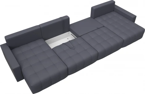 Диван п-образный с полками Лига-053 НПБ Лонг Лига Диванов (Экокожа) арт.128990