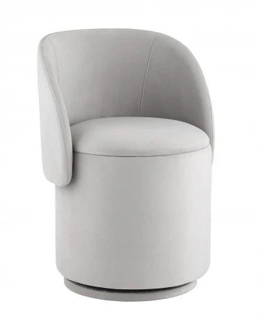 Пуф-трансформер Таунсвилл вращающийся с ящиком велюр светло-серый Stool Group УТ000042266