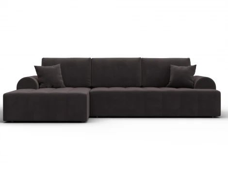 Диван угловой Лига-080 угол левый (ДСП/Пластик/Велюр/Коричневый) Лига Диванов 134749L