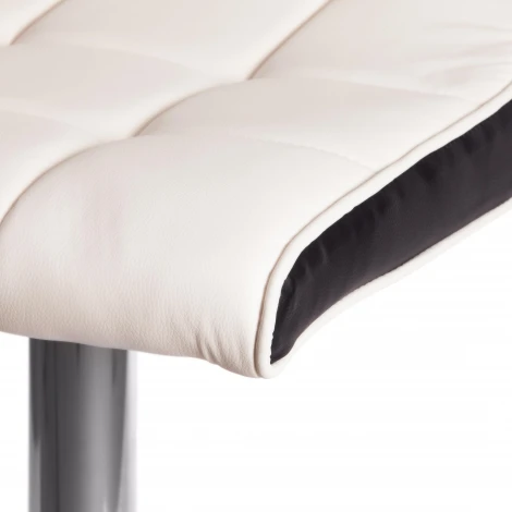 Стул барный BARBER (mod. KY711D) белый/черный/хром (металл/экокожа)