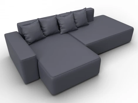 Диван угловой Лига-079 угол левый (ДСП/Пластик/Экокожа/Серый) Лига Диванов 129819L