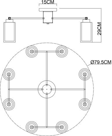 Потолочная люстра на штанге Arte Lamp Leo A7027PL-8BK (220V)