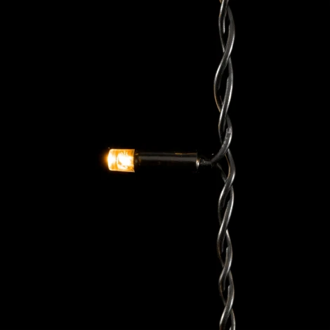 Гирлянда Бахрома с Колпачком 3,1 x 0,5 м Жёлтая с Мерцанием Белого Диода 220В, 120 LED, Провод Черный ПВХ, IP65