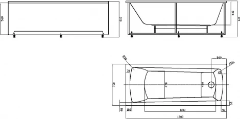 Акриловая ванна Акватек Либра New 150