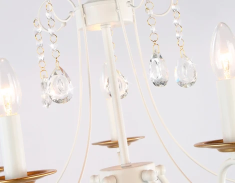 Подвесная люстра с хрусталем Ambrella Classic TR4916 (220V, подвески, на цепи, подсвечник, свеча)