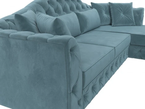 Диван угловой Артис правый угол (Бирюзовый/Велюр) Лига Диванов арт.121583
