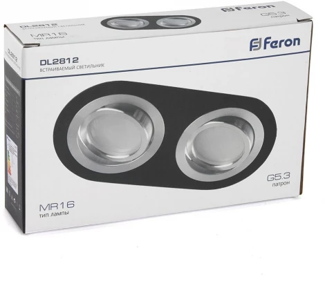 Светильник встраиваемый Feron DL2812 48462 50W G5.3 черный