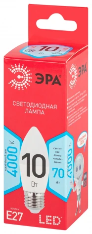 Лампочка светодиодная E27 10W ЭРА LED B35-10W-840-E27 R