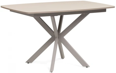 Стеклянный стол Woodville Палу 130(170)х80х76 латте / капучино 528468