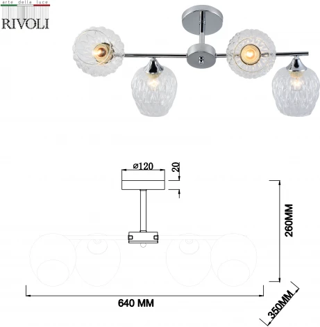 Потолочная люстра на штанге Rivoli Arlene 3139-304
