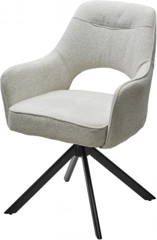 Стул M-City GUARA 180 град. поворот. цвет бежево-белый RAVEN 22 / черный каркас