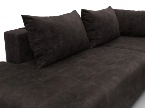 Диван угловой Лига-103 НПБ угол правый (ДСП,Брус,Фанера,Велюр/Коричневый) Лига Диванов 134827