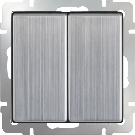 Выключатель двухклавишный проходной (глянцевый никель) Werkel W1122002 (a051085)