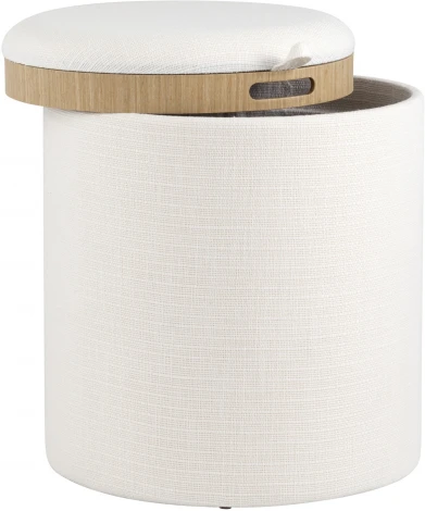 Пуф-столик с ящиком Хюгге S рогожка белый УТ000035340