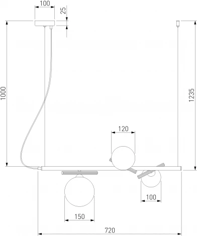 Подвесной светильник Eurosvet Salut 50382/3 латунь (220V, на тросе, шарики)