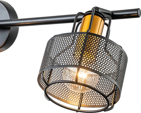 Настенно-потолочный спот Escada Zoom 1100/3A 3x40Вт E14, металл, чёрный/золото