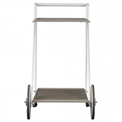 Стол сервировочный Новум белый/белый/текстиль темный Mebelik 008948