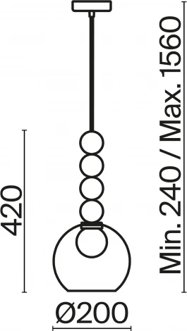 Подвесной светильник Freya Focus FR5220PL-01CH3 (на проводе, шар, бусы)