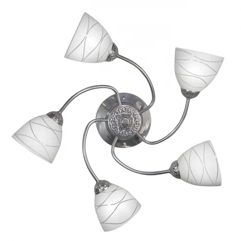 Люстра потолочная Day&Night, 5 плафонов, хром с белым