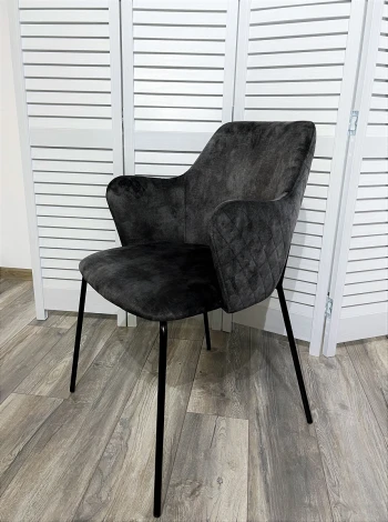 Стул AMARETTO VBP201 античный графит, велюр без пальчикового эффекта / черный каркас