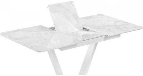 Стол на тумбе Woodville Бугун 120х80х77 белый мрамор / белый 532391