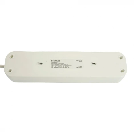 Удлинитель 3-х местный с заземлением USB Type-A + 2хUSB Type-С 5 метров (белый) Stekker Home 50138