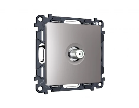 Комплект механизма ТВ-розетки SAT встраиваемый (сталь матовый) Ambrella Volt QUANT MA513050