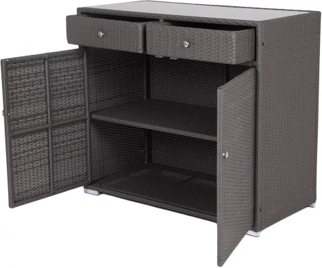 "Мальта" тумба плетеная из искусственного ротанга, цвет графит 4SIS арт.УТ-00002577