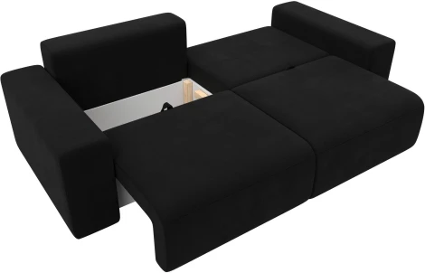 Диван прямой Лига-036 НПБ Классик (Черный/Микровельвет) Лига Диванов арт.121297