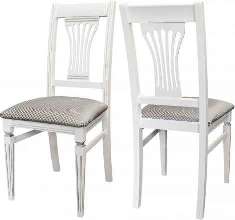 Стул Анри белый/серебро, Атина серебро от фабрики Mebelik