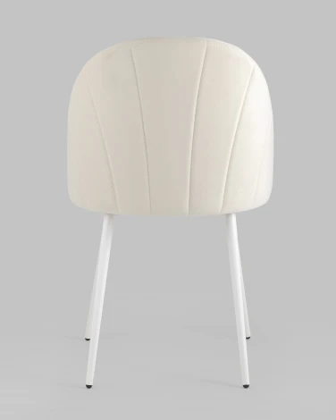 Стул Stool Group Логан велюр молочный белые ножки УТ000035501