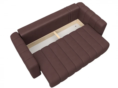 Диван прямой Лига-062 НПБ (ДСП,Фанера,ХДФ/Пластик/Замша/Бордовый) Лига Диванов 130281