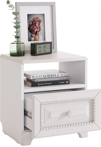 Белла Тумба прикроватная Mebelson (ЛДСП,МДФ,ПВХ/Белый) арт.SMB-14.1651