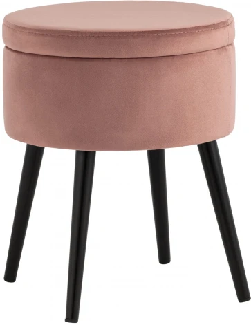 Пуф Клайс с ящиком велюр пыльно-розовый УТ000035913