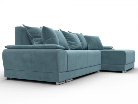 Диван угловой Лига-119 угол правый (ДСП,Брус,Фанера,ЛДС,Велюр/Бирюзовый) Лига Диванов 137090
