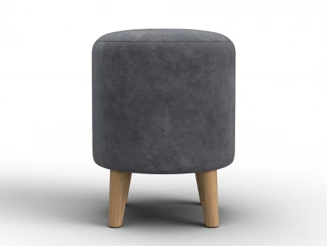 Пуф 002 (ДСП,Фанера/Дерево/Велюр/Темно-серый) Лига Диванов 132491