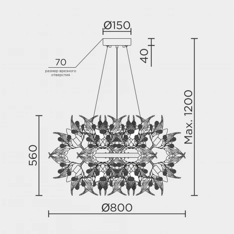 Подвесная люстра Modelux ML.6808.800P GD