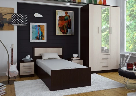 Шкаф БТС 3-х дверный Фиеста, венге/лоредо