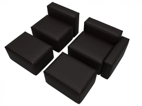 Диван угловой модульный Лига-063 угол правый (ДСП/Пластик/Экокожа/Коричневый) Лига Диванов 129789