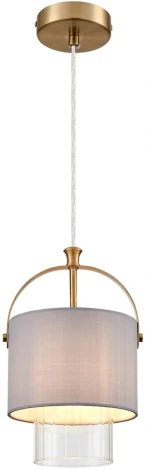 Подвесной светильник Lumion Jane 6592/1 латунь/серый, металл/текстиль, стекло E14 1*40W 220V (на проводе, круглые)