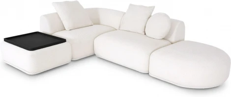 Диван Fabro ОГОГО (арт.853892), (Букле,Ткань/Белый)