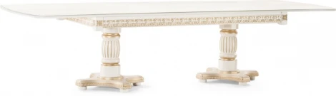 Стол деревянный Woodville Морнит 220(320)х110 слоновая кость / золото